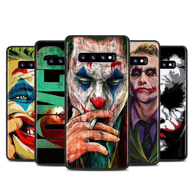 

Phone Case For Samsung S22 S21 S20 FE Ultra Pro Lite S10 5G S10E S9 S8 S7 S6 Edge Plus Dark Knight Joker Karta Black Soft