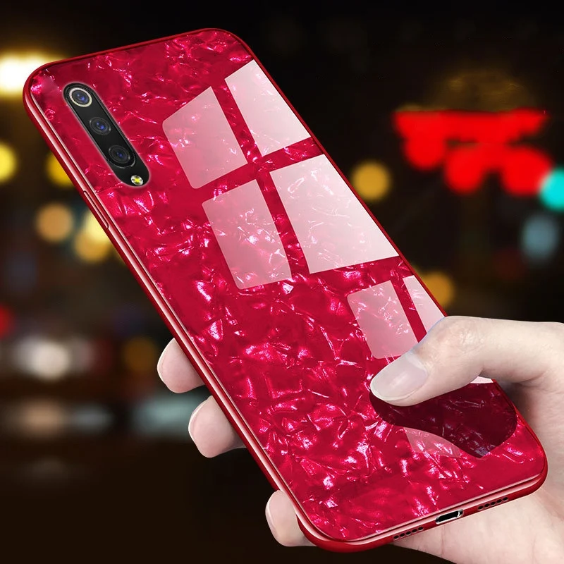 Блестящий чехол из закаленного стекла для Xiaomi mi 9T Pro 9 se 6 8 Lite Жесткий Чехол