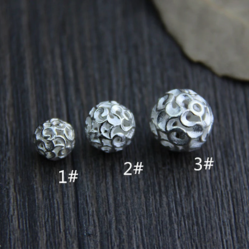 2pcs Wholesale 925 Silver Color Craft Spacer Beads 8 10 12mm Bracelets Decoration Round Charm Beads DIY Birthday Jewelry