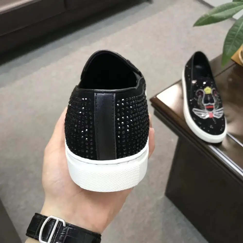 2021 весеннее платье с вышивкой Мужская обувь Модные туфли на плоской подошве