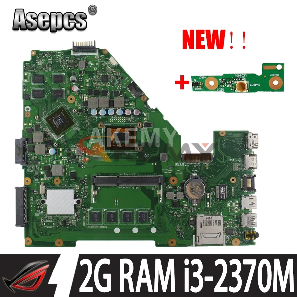 

Akmey X550VB материнская плата для ноутбука Asus X550VB X550CC X550CL X552C A550C K550C Материнская плата ноутбука тесты OK 2G Оперативная память i3-2370M GT740M
