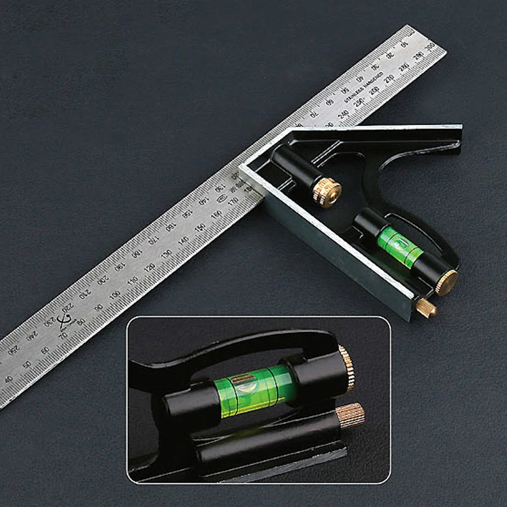 

300MM Combination Square Angle Ruler Stainless Steel Protractor Angle Finder Angle Ruler Multi-function Measuring Tool