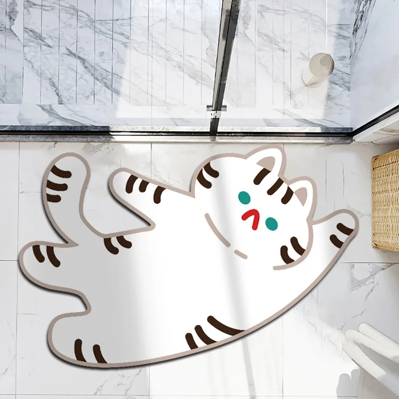 

Cartoon Diatom Mud Soft Mat Diatomite Absorbent Foot Mat Quick-Drying Household Bathroom Non-Slip Mat Door Rug Alfombra BañO