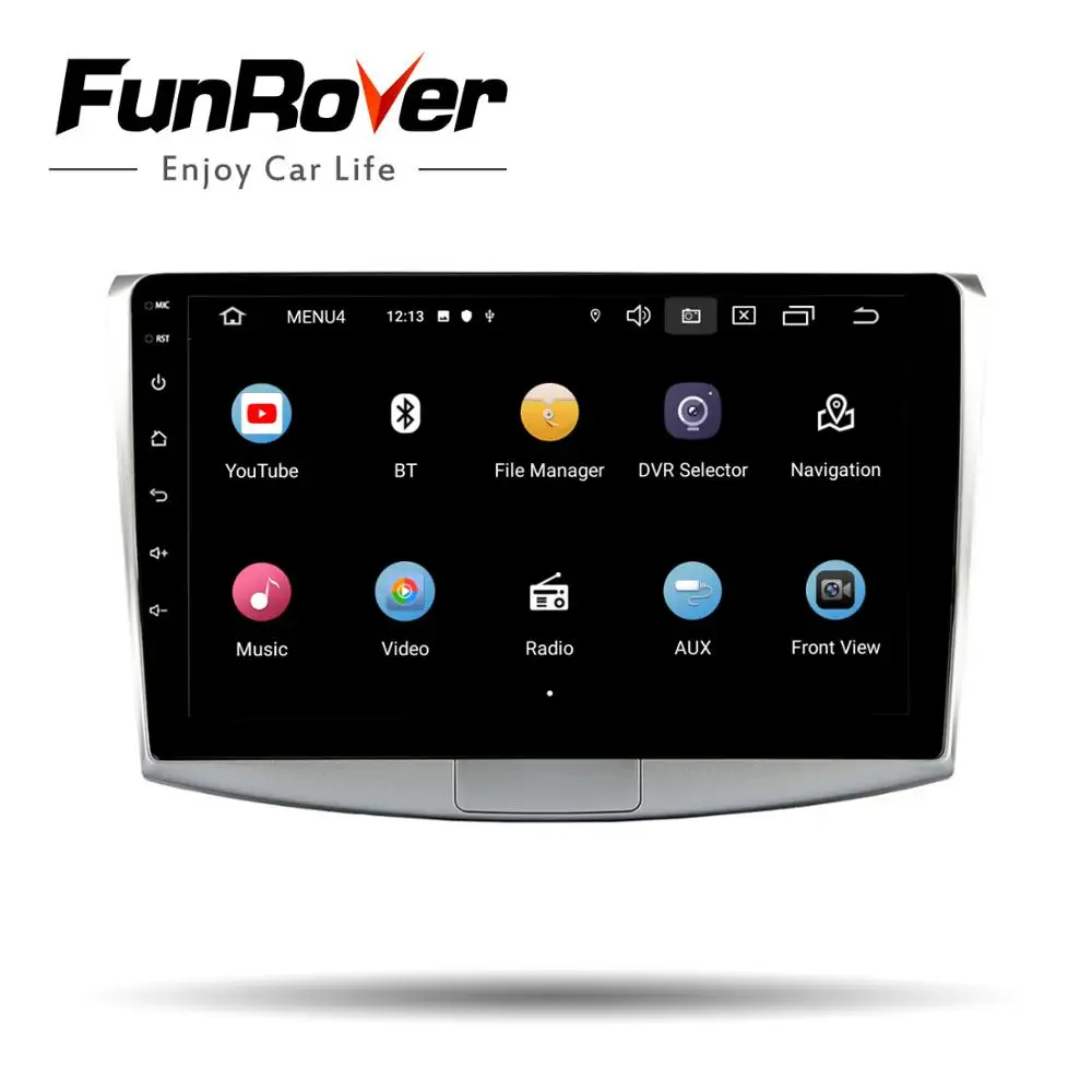 Funrover 10 дюймов ips 2.5D Android 9,0 автомобильный радио мультимедиа для Volkswagen VW Passat B6 B7 CC Magotan 2011- wifi bluetooth FM