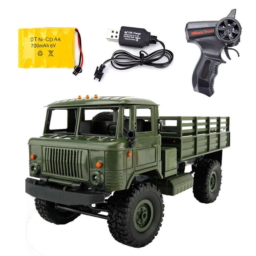 

WPL B-24 Remote Control Military Truck DIY Off-Road 4WD RC Car 4 Wheel Buggy Drive Climbing GAZ-66 Vehicle for Birthday Gift Toy