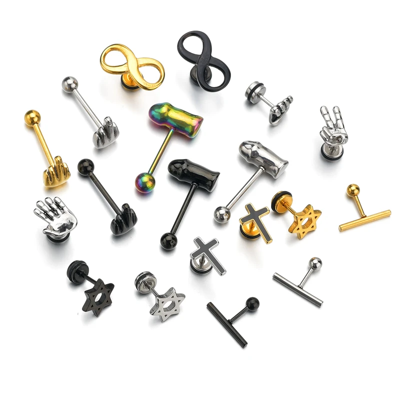 Черные серьги из нержавеющей стали в стиле панк для женщин и детей ювелирные