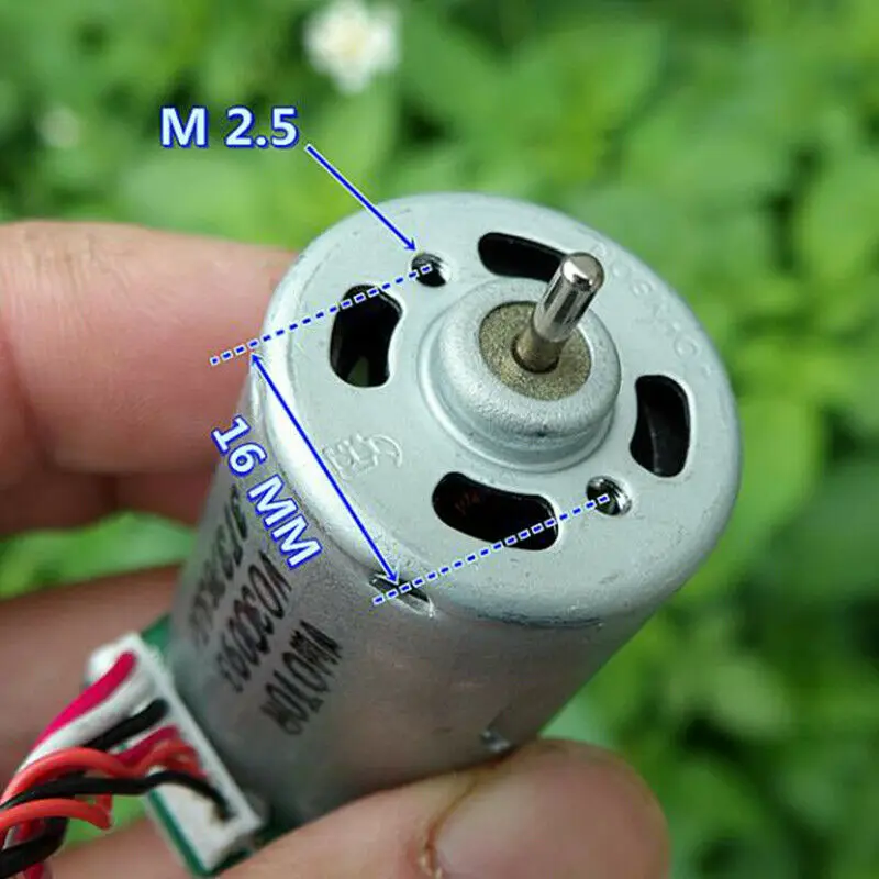 Двигатель Micro JOHNSON RS-385, постоянный ток 12-24 В, 13600 об/мин, высокая скорость, большой крутящий момент, двойной вал с печатной платой, датчик скорости холла, 7-проводной
