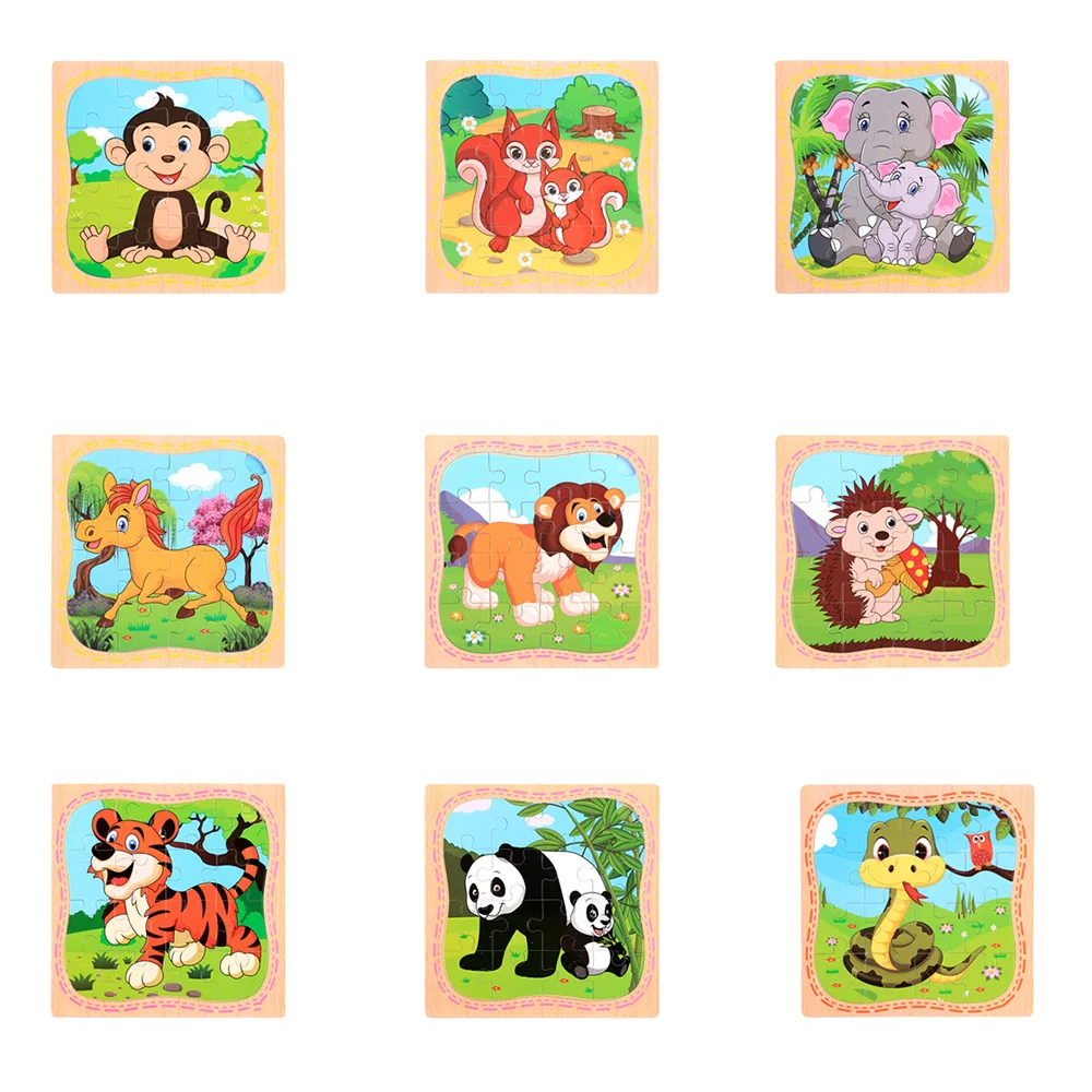 16 шт деревянные головоломки игрушка дети ребенок Обучающие образовательные