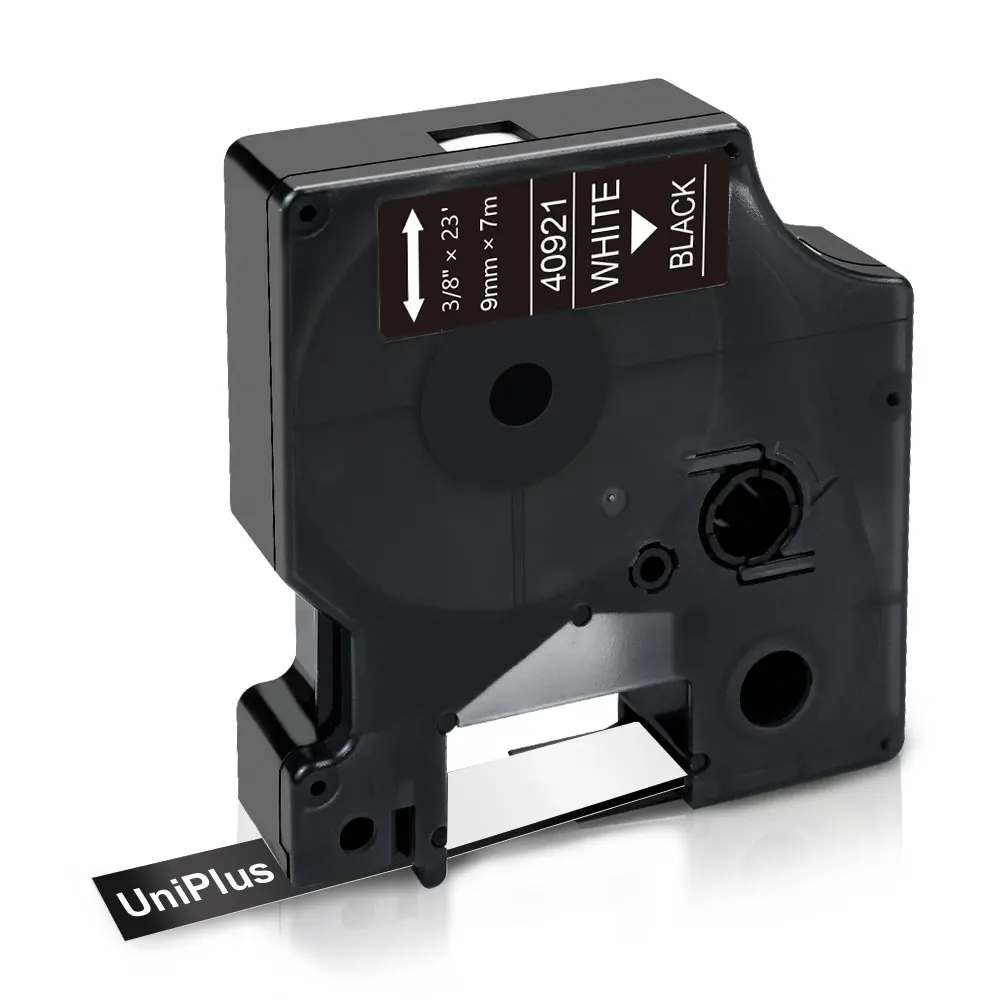 UniPlus 9 мм ленты для этикеток 40921 совместимы с Dymo D1 LM PNP LM360D LabelPoint 200 Белый на черном