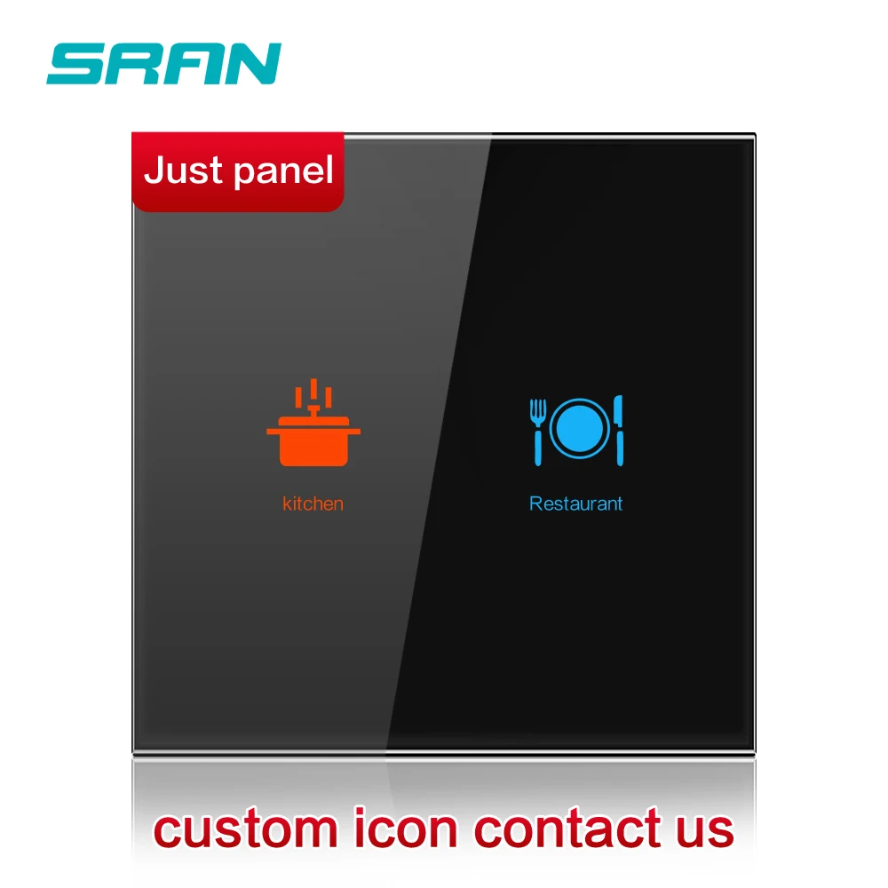 Just a custom panel Умный настенный светильник с переключателем для ЕС/Великобритании, сенсорный выключатель, панель из стекла, 1 комплект, 1 способ, электрический переключатель лампы, AC170-250V, домашний декор - Цвет: Just a custom panel