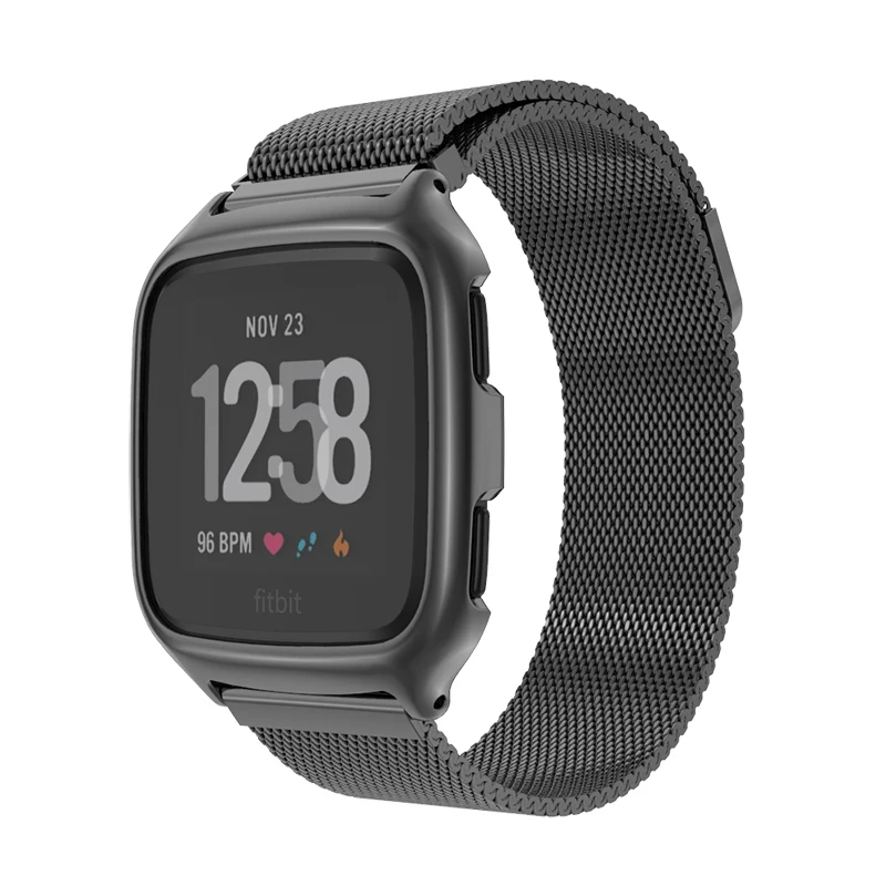 Металлический ремешок для Fitbit Versa ремешок из нержавеющей стали Milanese Loop браслет для fit bit versa браслеты