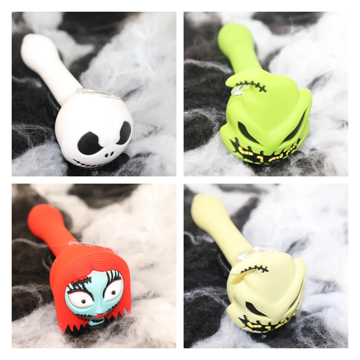 

4 Inch Halloween Silicone Pipe Jack and Zombie Bride Halloween Gift