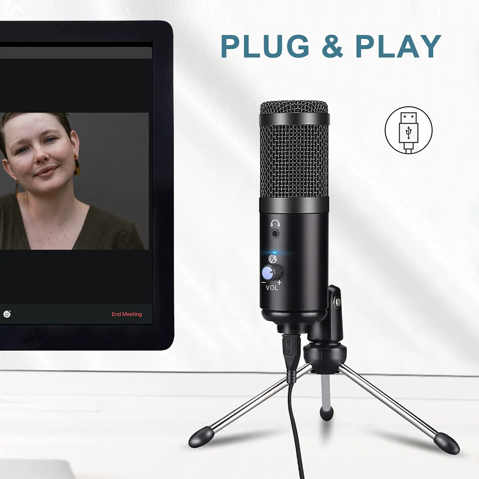 

Profession Condenser Microphone Recording Studio USB Microphone For PC Computer/Laptop Streaming Podcasting Karaoke Mic Gaming