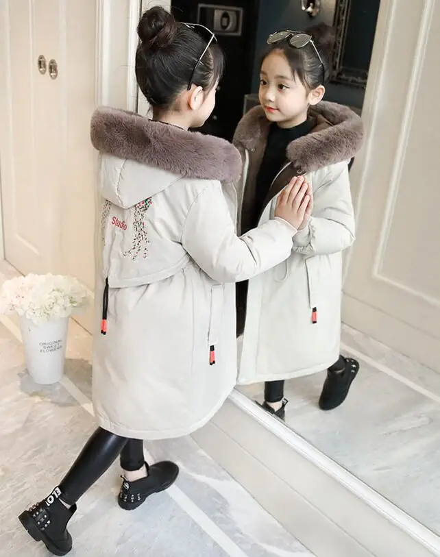 Rlyaeiz/модные зимние куртки с принтом для девочек новинка 2019 теплое пальто