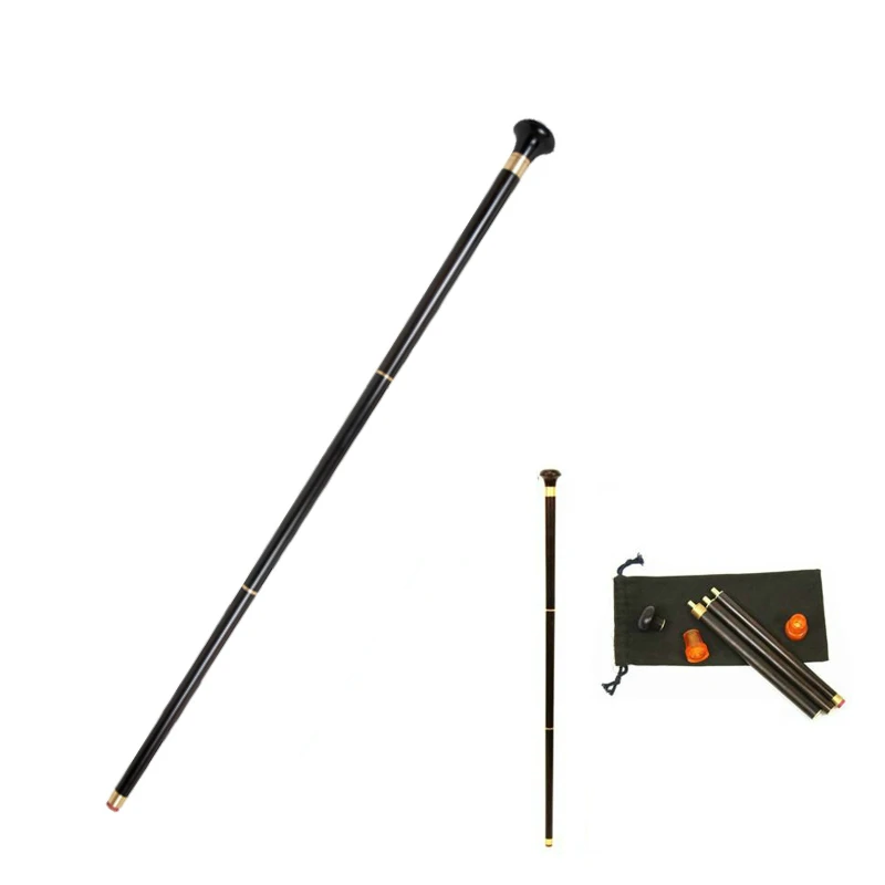 Деревянная трость Африканское черное дерево тройная Съемная Civilized Ebony Stick старый