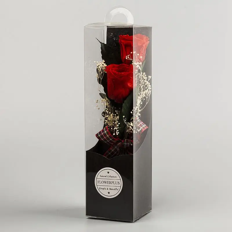 Вечная роза цветок с куполом коробка черный чехол искусственный подарок на Новый