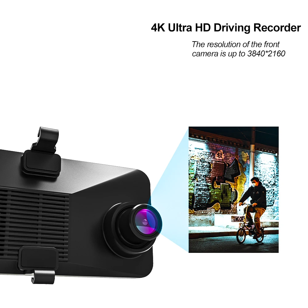 Новый Автомобильный видеорегистратор 4K с GPS Wi Fi зеркало заднего вида 12 дюймов 2160P