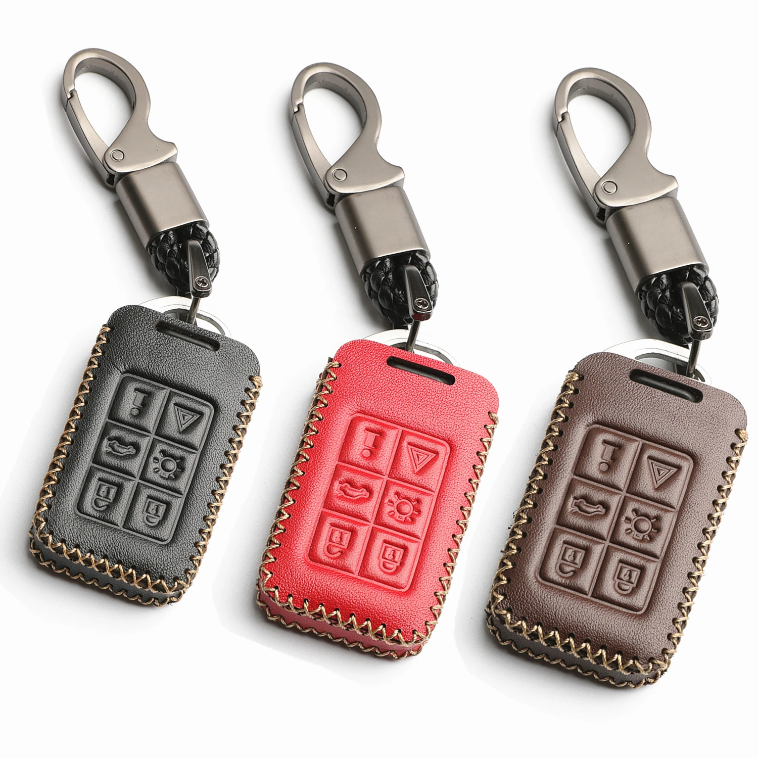 

WFMJ кожаный для Volvo S60 S80 V40 V60 V70 XC60 XC70 дистанционный Смарт 6 кнопок чехол для ключей чехол брелок цепь