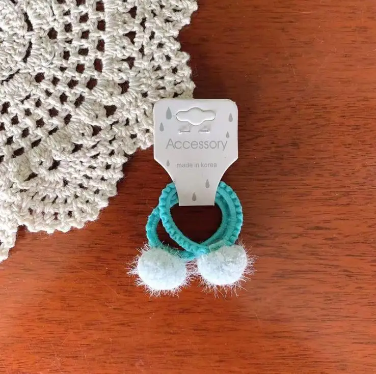 9-Light Blue Детский зимний плюшевый помпон для волос с помпонами, резинки для волос для девочек, помпон для волос с помпонами, эластичная лента для волос, резинка для волос с конским хвостом, аксессуары для волос, HT109 - Цвет: 9-Light Blue