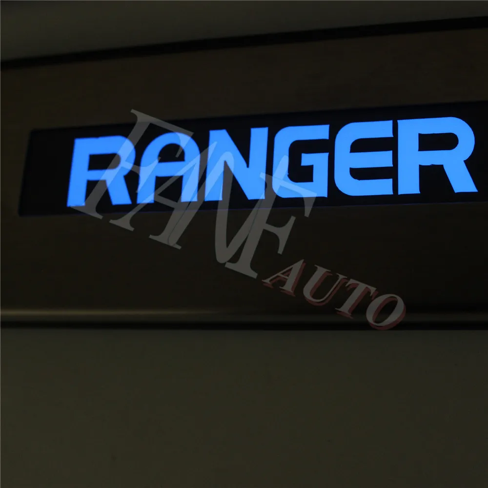 Накладка на порог из нержавеющей стали со светодиодной подсветкой для Ford Ranger T6 T7