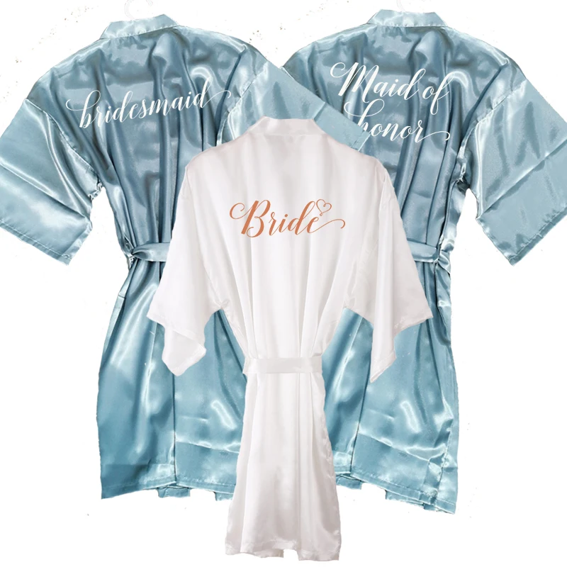 Новинка Атласный халат celadon для невесты женская одежда сна пыльно зеленого цвета