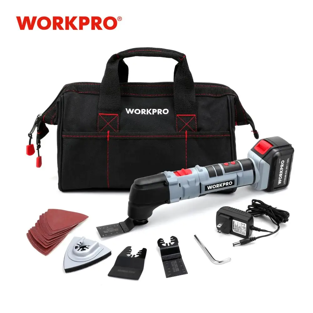 WORKPRO 20 В в мощный Осциллирующий Инструмент набор литий-ионных мульти силовых инструментов для дома DIY Ремонтные Инструменты США штекер электрический триммер пила