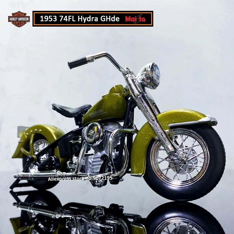 Модель мотоцикла Maisto 1:18 HARLEY-DAVIDSON 1953 74FL Hydra Ghde литая из сплава, реальная игрушка для детей, подарки, коллекция игрушек