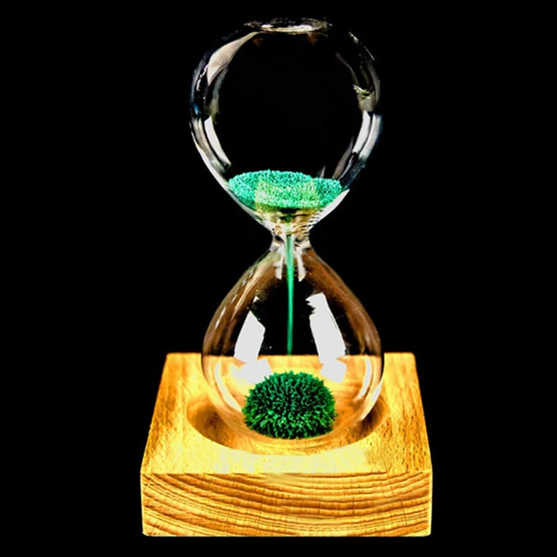 Дерево + стекло Железная пудра песок железо цветущие магнитные Песочные часы с