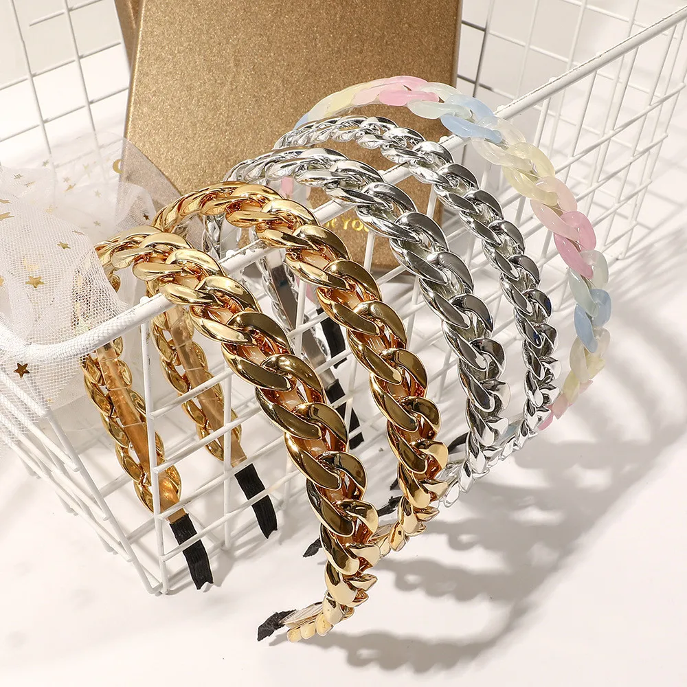 

New Fashion Simplicity Candy-colored Chain Twist Headband Hair Band for Women Girl Hair Accessories Headwear