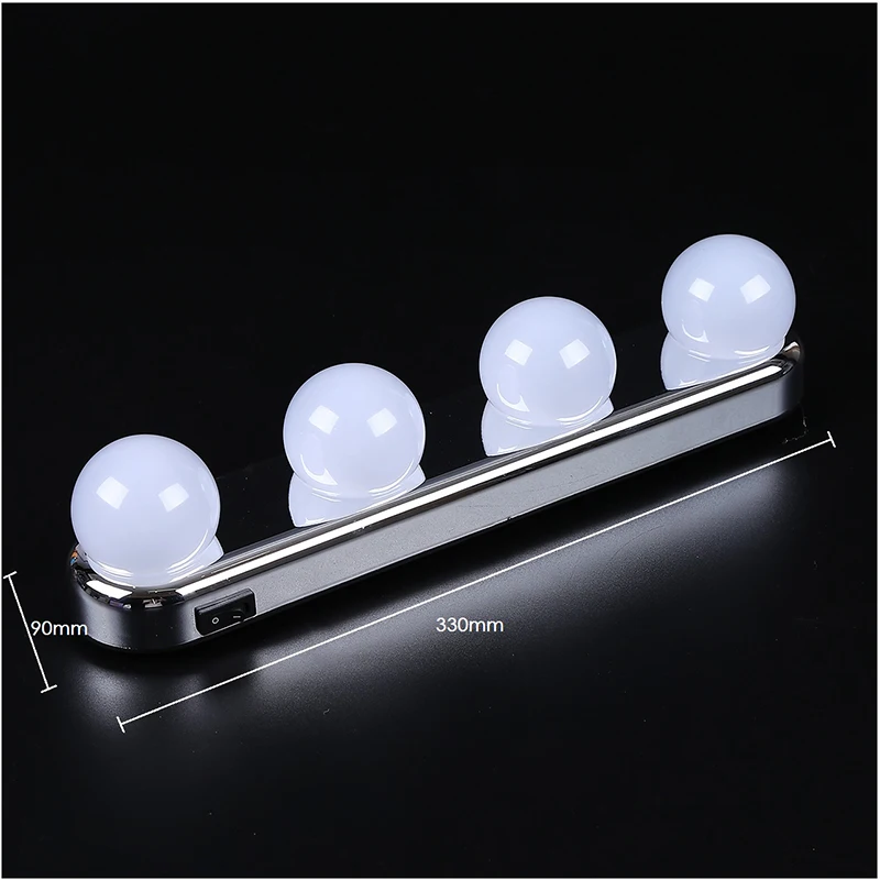 Description Picture 4 of itemHoneyFly Led Makeup Mirror Light  4 Bulb Suction Cup Installation Dressing Table Vanity Light Wall Lamp AA Battery Powered