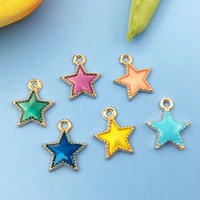 5pcslot gold plated enamel charms star pendant for diy trendy romantic necklace bracelet earrings jewelry making accessories
