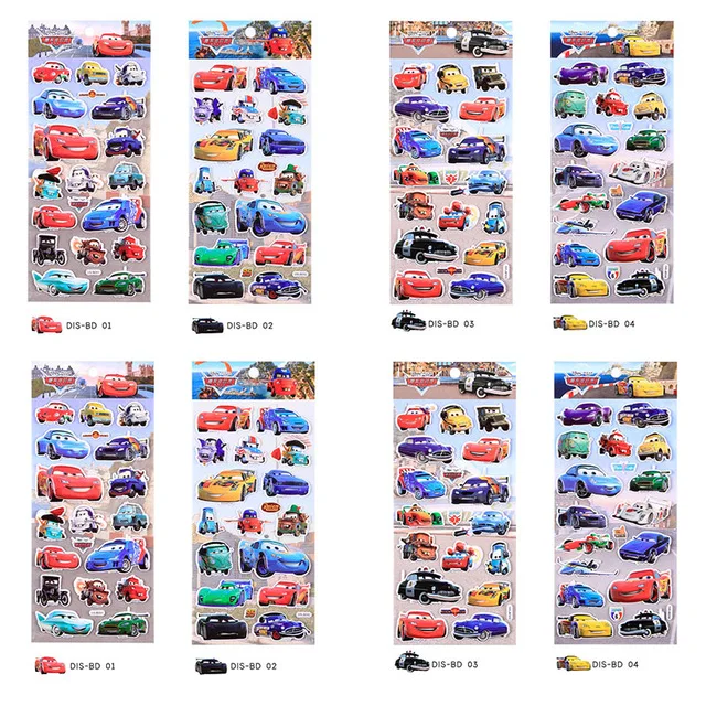 8pcs 4style02 Дисней Дети мультфильм молния McQueen стерео 3d наклейки для детского сада награда наклейки автомобиль мобилизация дети наклейки игрушка - Цвет: 8pcs 4style02