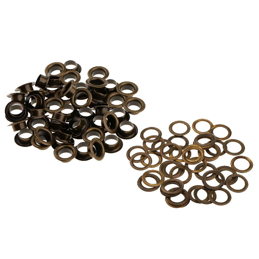 

50 Pieces Metal Eyelets with Washers Leathercraft Accessories for Clothing Decoration Crafts