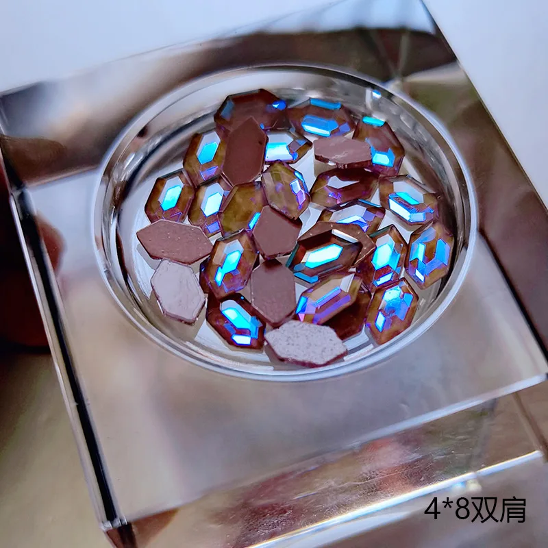 

Ювелирные украшения для дизайна ногтей, бриллиантовые японские роскошные бриллиантовые украшения для ногтей с плоским дном, пурпурные бри...