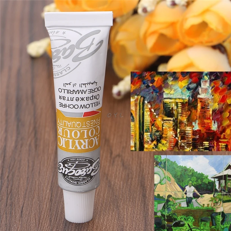 

6 ML 12 Color Professional Acrylic Paint Watercolor Set Hand Wall Painting Brush