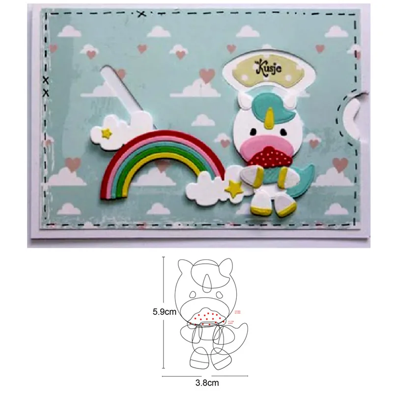 Ремесленные штампы Единорог носорог металлические вырезанные форма для