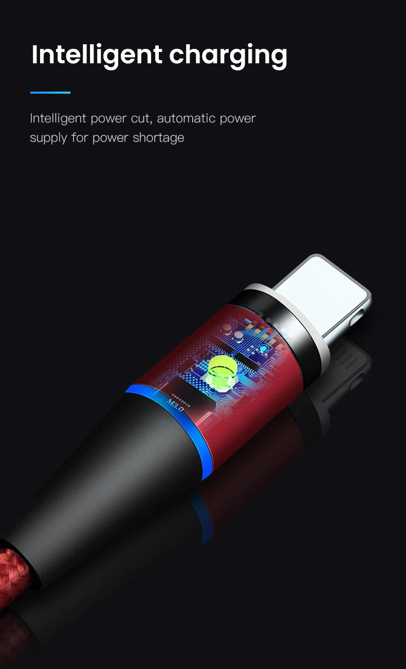 IONCT 3A Быстрый Магнитный кабель для iPhone, samsung, Android, мобильный телефон, кабель типа C, магнитное зарядное устройство, Micro USB C кабель для передачи данных EC789