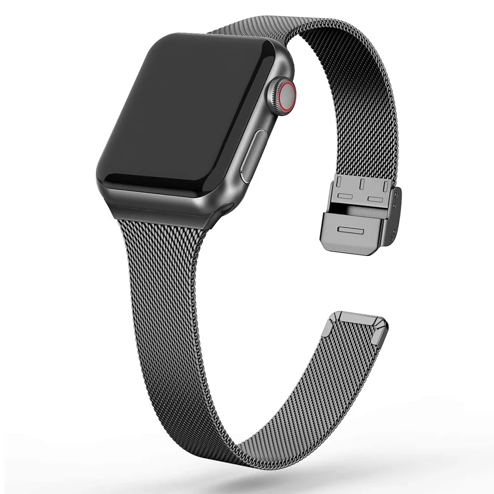 

Metal Band for Apple Watch 5 4 40mm 44mm Stainless Steel Narrow Small Replacement Strap for iWatch Series 3 38mm 42mm Bracelet