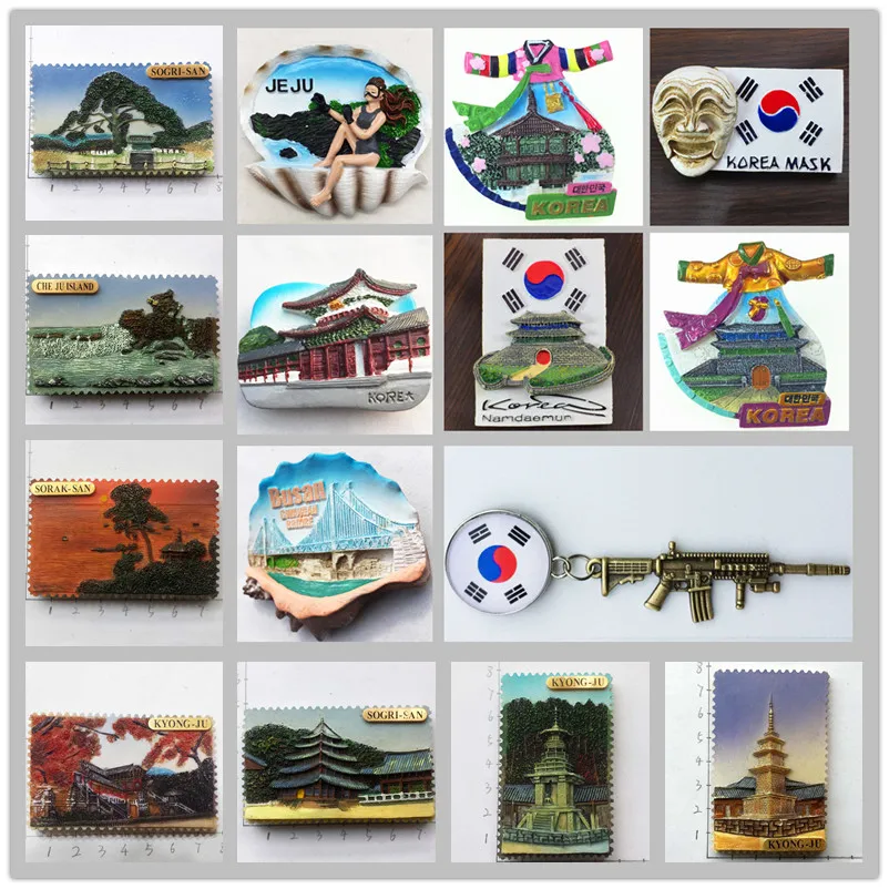 

Korea Flavor Landmark Building Fridge Magnets Tourist Souvenirs Crafts Refrigerator magnet Decoration Articles Handicraft Gift
