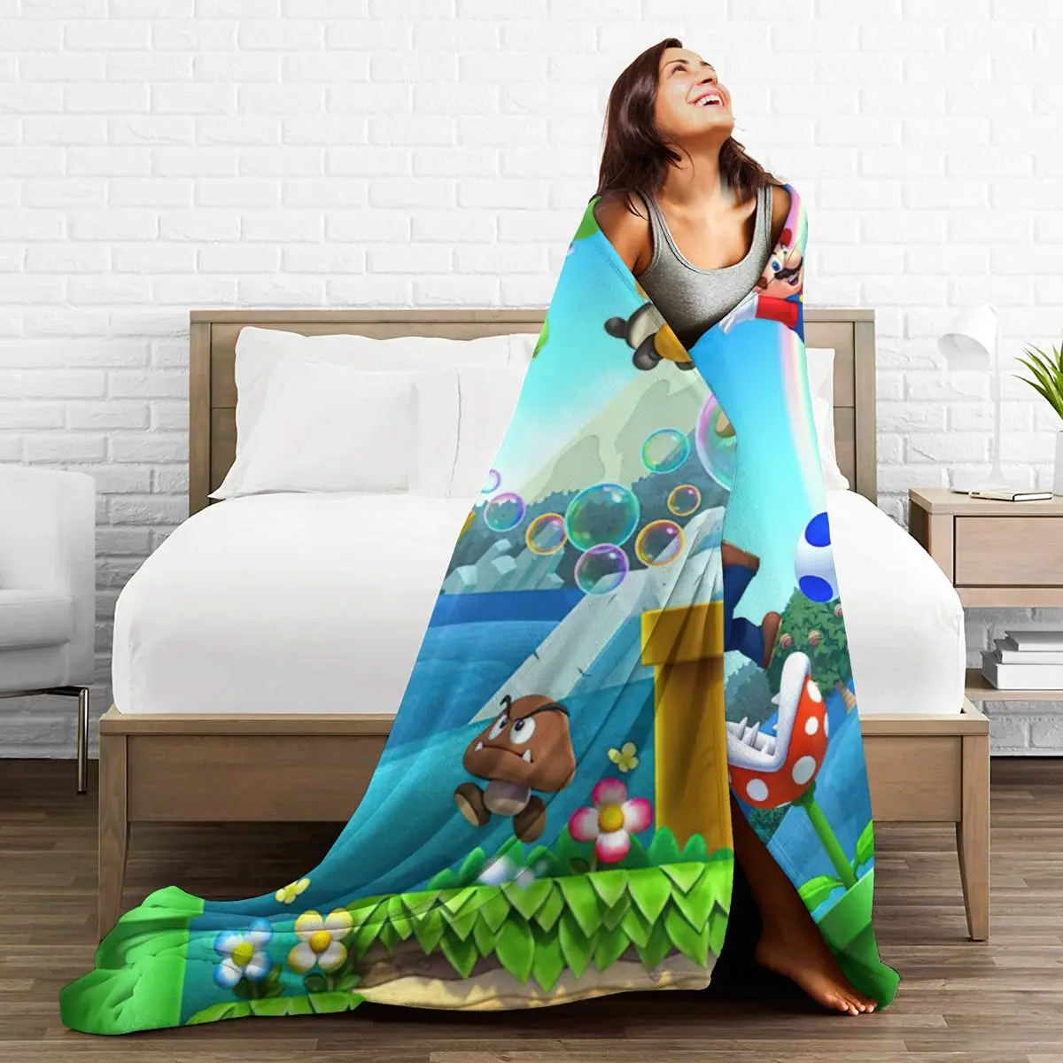 

3D Cartoon Sherpa Blanket Warm Super Soft Flannel Office Nap Bedspread Sofa Bedding Plush Quilt Plaids 300699479
