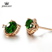 lszb natural diopside 18k pure gold earring real au 750 solid gold earrings diamond trendy fine jewelry hot sell new 2020