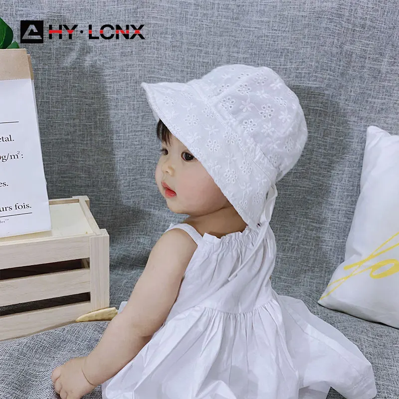 

Child cute flower printing bucket hat summer girl sun protection hat cotton breathable boy big brim fisherman hat