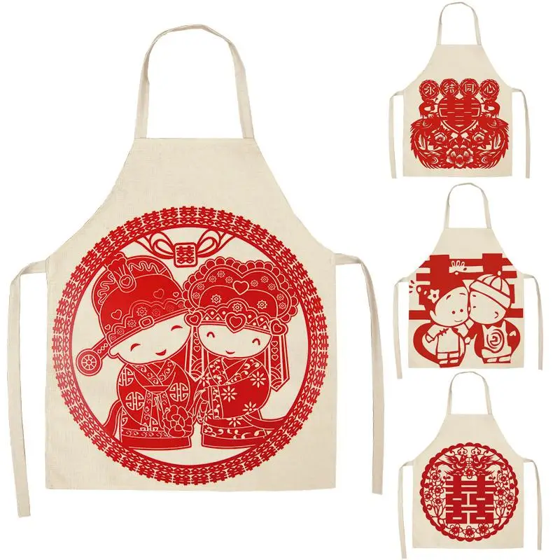 

Chinese Styles Apron Brief Adult Apron Kitchen Baking Cooking Accessories Bib Aprons Pinafore Cleaning Tools WQ11