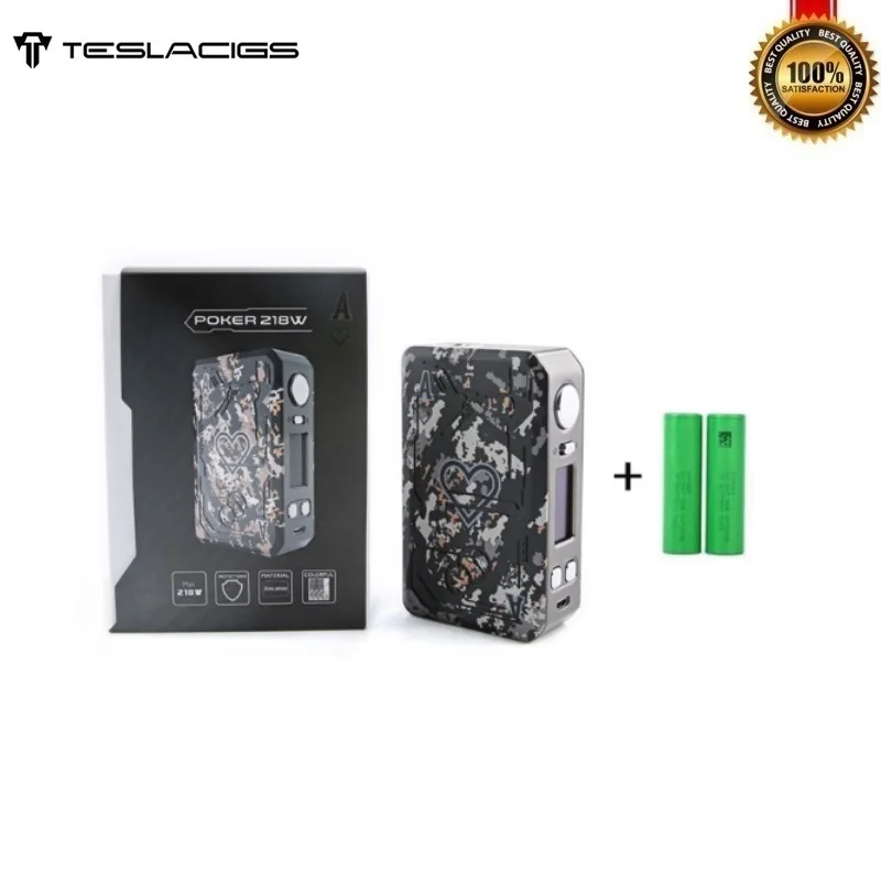 Оригинальный Tesla Teslacigs Poker 218 коробка мод Вт Питание от двух 18650 батарей 510 нить Vape