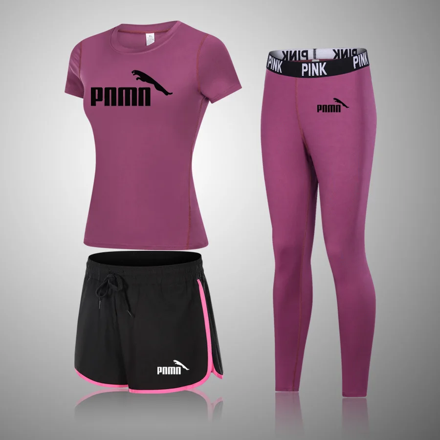 

2021 Summer And Autumn 3Pcs Yoga Set Gym Fitness Women Yoga Suit Sportswear Female Workout Leggings Top Sport Clothes Tights