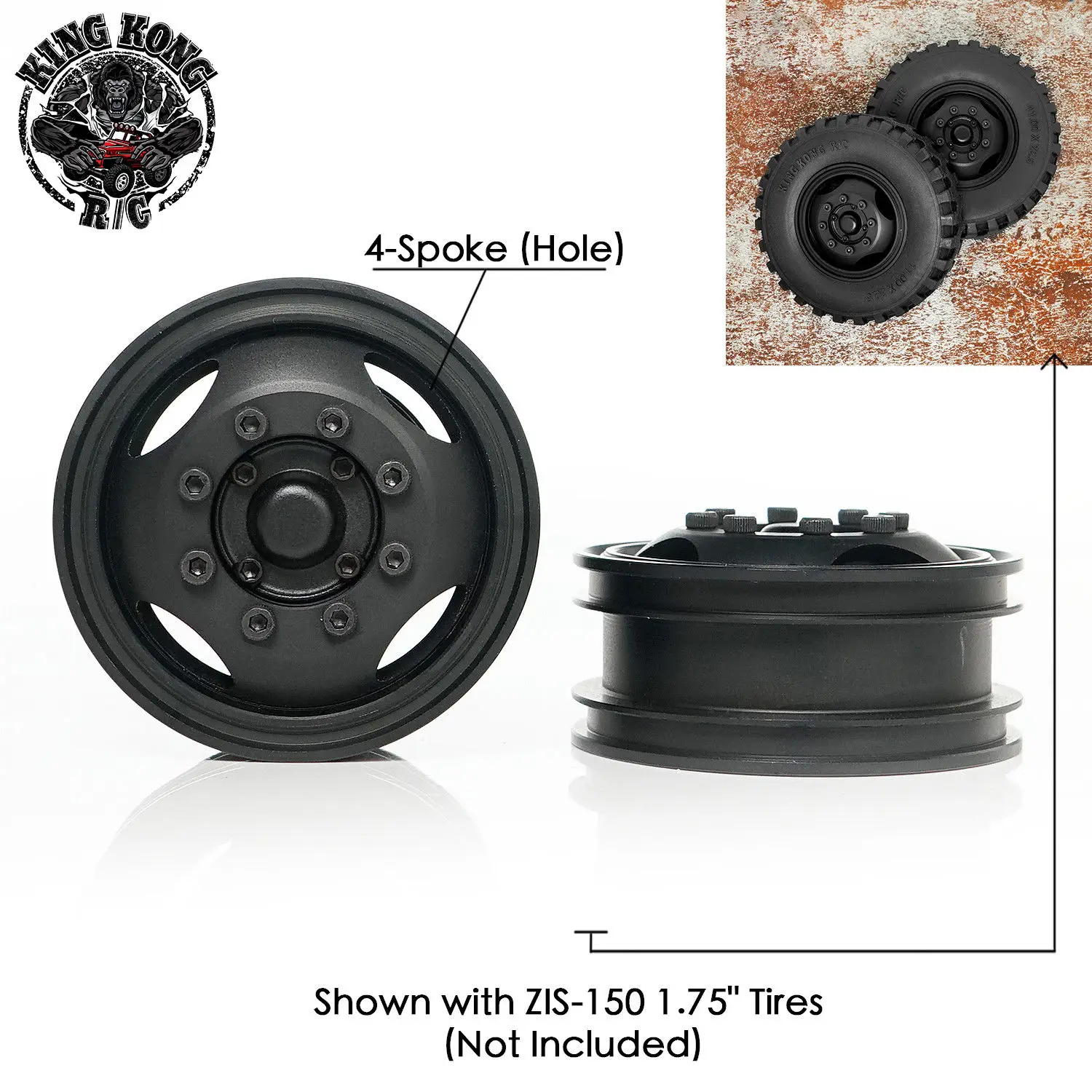 KKRC металлические 1 75 &quotпередние колеса для 1/12 1/14 R/C советский ZIS-150/CA10/Tamiya грузовик