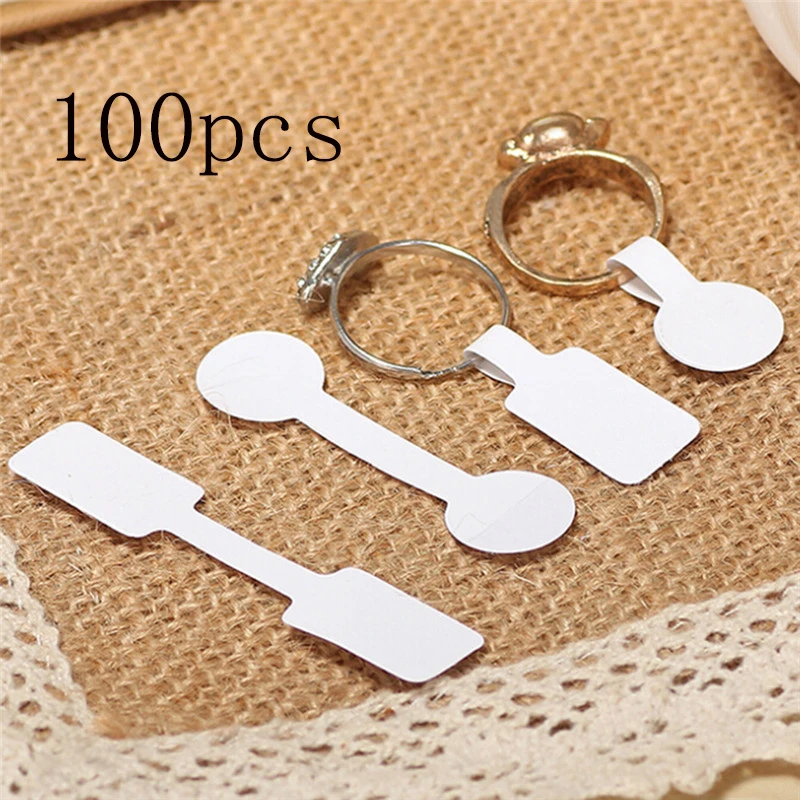 

100pcs/bag Blank Price Tags Necklace Ring Jewelry Labels Paper Stickers Retail Store