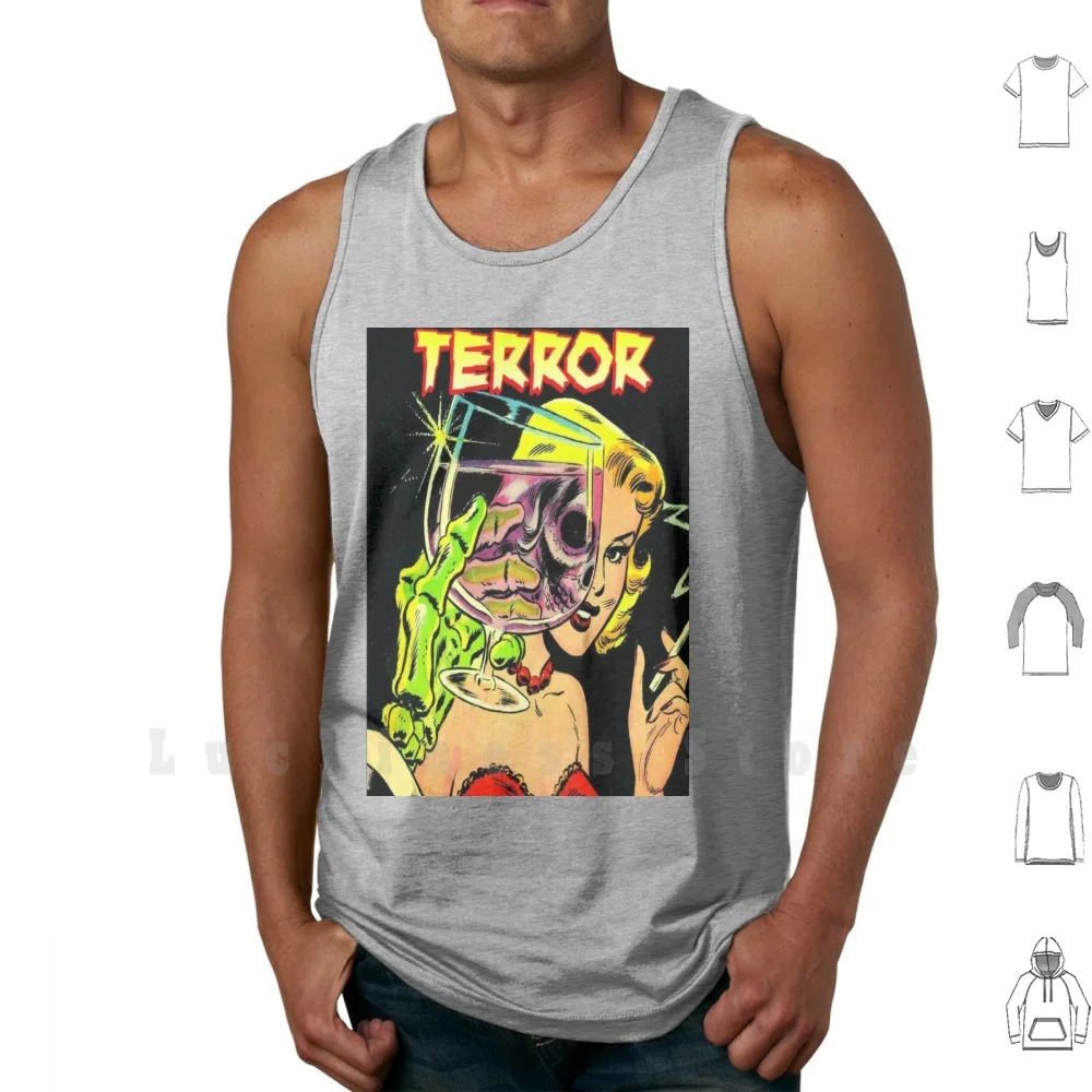 

Vintage Terror Tank Tops Vest Sleeveless Skull Style Skulls Smoking Cigarettes Lady Rollers Lady Skull Vintage Vintage Terror