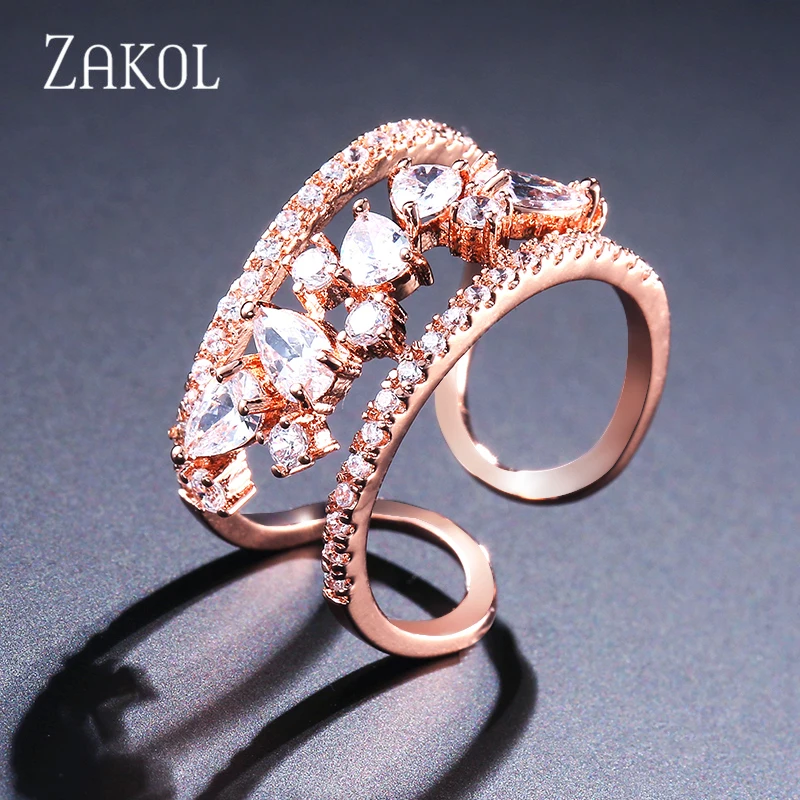 ZAKOL Модные женские ювелирные изделия ручной работы из Кубического циркония