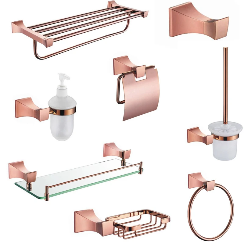 Медная стойка для полотенец в европейском стиле розового золота держатель мыла
